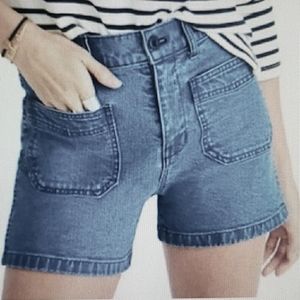 Madewell High Rise Jean Shorts Patch Pocket